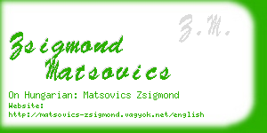 zsigmond matsovics business card